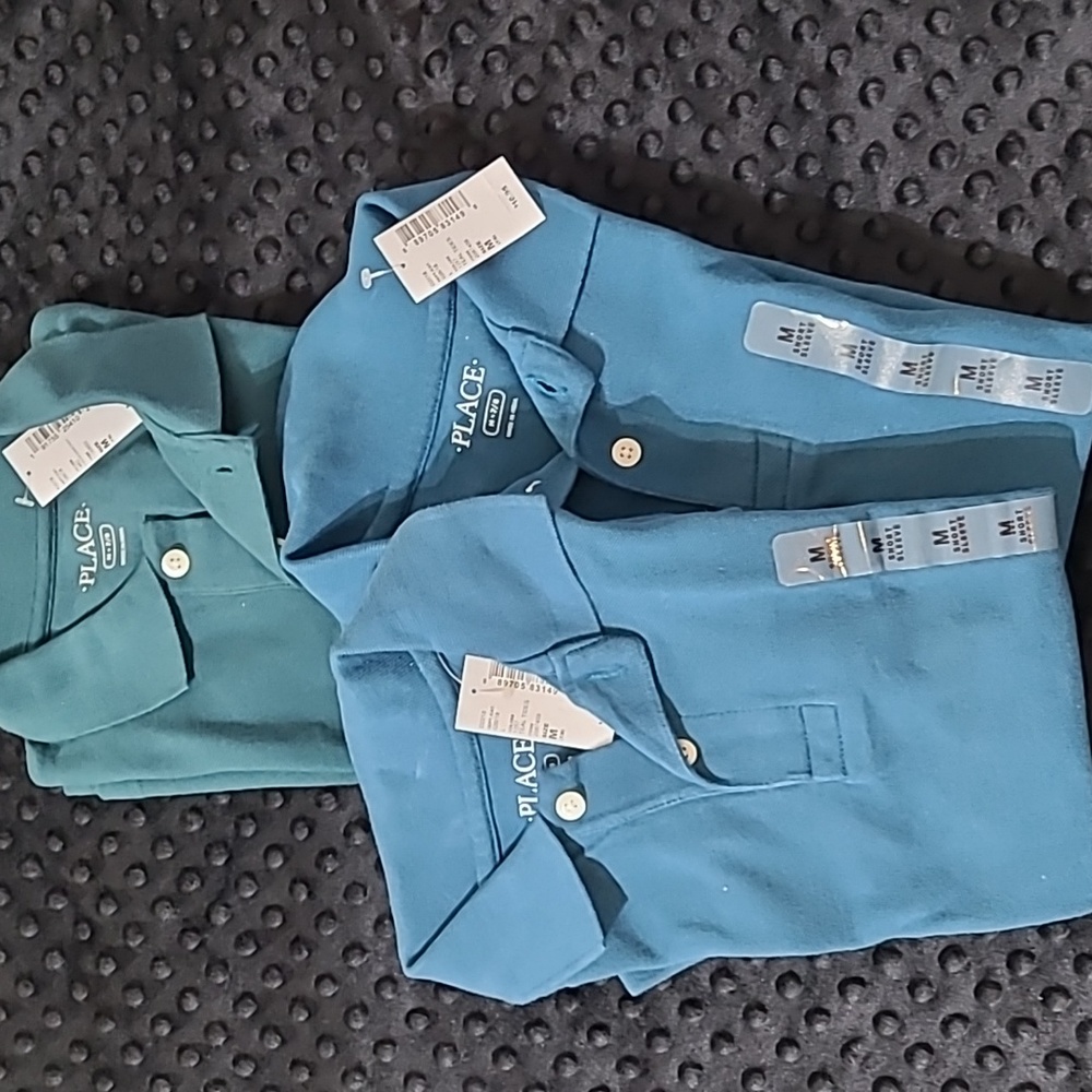 Boy  polo short sleeve school shirt green and teal